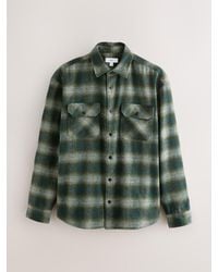 Next - Twin Pocket Long Sleeve Check Overshirt - Lyst