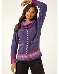 Roman - Roll Neck Patch Pocket Knit Jumper - Lyst