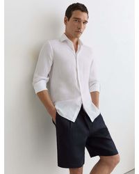 Reiss - Barges Short Linen Drawstring Shorts - Lyst