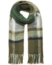 Pieces - Check Print Long Scarf - Lyst