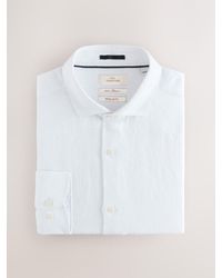Next - Regular Fit Signature 100% Delave Linen Long Sleeve Shirt - Lyst