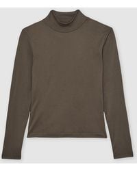 Reiss - Molly Lyocell-Blend Funnel-Neck Top - Lyst