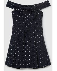 Reiss - Polka-Dot Off-Shoulder Mini Dress - Lyst