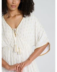 South Beach - Metallic Jacquard Spot Tiered Maxi Dress - Lyst