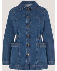 Monsoon - Mid Mabel Longline Denim Jacket - Lyst