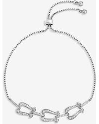 Jon Richard - Rhodium Plated And Pave Link Toggle Bracelet - Lyst