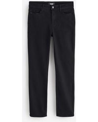 PAIGE - Cindy 28" High Rise Straight Leg Shadow Wash Jeans - Lyst