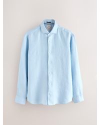 Next - Regular Fit Signature 100% Delave Linen Long Sleeve Shirt - Lyst