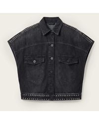 AllSaints - Allsaints Alba Stud Short Sleeve Shirt - Lyst