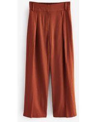 Next - Hose Mit Weitem Bein, Elastischem Bund Und Leinenanteileu 36 Petite (Uk 4 P) - Lyst