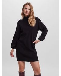 Vero Moda - Strickkleid VMNANCY LS FUNNELNECK DRESS GA NOOS - Lyst