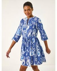 Roman - Tie Dye Buttoned Shirt Dress - Lyst