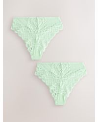 Next - High Rise High Leg Lace Knickers 2 Pack - Lyst