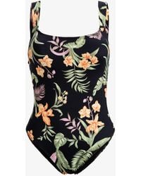 Roxy - Floral Print One Piece Swimsuit - Lyst