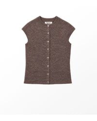 Ro & Zo - Button Up Wool Blend Knitted Top - Lyst