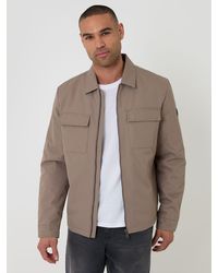 Threadbare - Showerproof Padded Collared Zip Up Jacket - Lyst