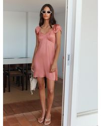 BHOEM - Satin Mini Dress With Ruched Bust - Lyst