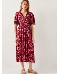 Monsoon - Aimee Floral Print Jersey Midi Dress - Lyst