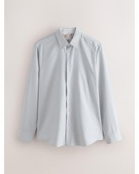 Next - Cotton Rich Trimmed Textured Shirt - Lyst