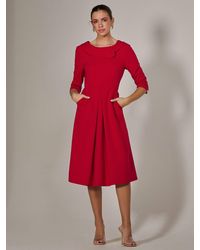 Jolie Moi - Roll Collar Long Sleeve Midi Dress - Lyst