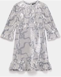 Mint Velvet - Bow Print Sequin Mini Dress - Lyst