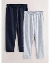 Next - Marl/ Straight Fit Brushback Joggers 2 Pack - Lyst
