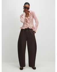 River Island - Elasticated Back Barrel Leg Trousers - Lyst