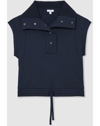 Reiss - Phoebe Premium Interlock Sleeveless Collared Top - Lyst