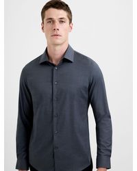 French Connection - Modal Wool Blend Slim Fit Long Sleeve Button-Up Shirt - Lyst