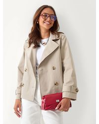 Threadbare - Funnel Neck Short Trench Coat - Lyst