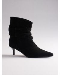 The Set - Suede Slouch Heel Ankle Boots - Lyst