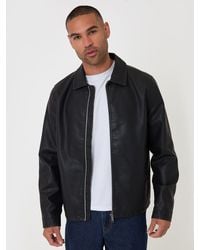 Threadbare - Faux Leather Zip Up Collared Jacket - Lyst