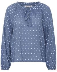 M Com - Petite Long Sleeve Dobby Boho Blouse - Lyst