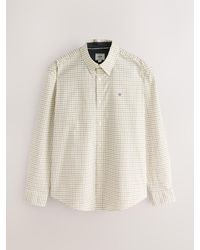 Next - Long Sleeve Check Stretch Oxford Shirt - Lyst