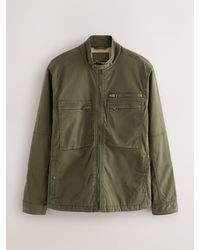 Next - Borg Lined Zip Through Funnel Jacket - Lyst