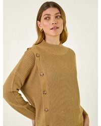 Roman - Side Buttoned Knit Jumper - Lyst