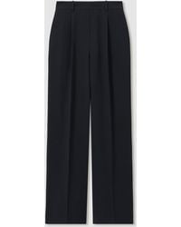 Reiss - Petite Elasticated-Waist Wide-Leg Twill Trousers - Lyst