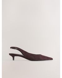 Next - Forever Comfort Leather Point Toe Slingback Low Heels - Lyst