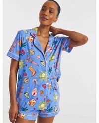 Simply Be - Pretty Secrets Shortie Revere Pyjamas Set - Lyst
