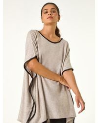 Roman - Blanket Stitch Knit Poncho - Lyst