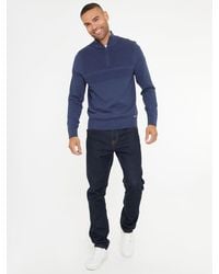 Threadbare - Rib Detail Knitted Quarter Zip Jumper - Lyst