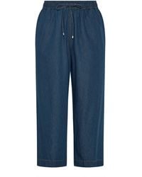Evans - Denim Wide Leg Pull On Trousers - Lyst