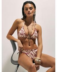 River Island - Coral Print Broderie Bikini Set - Lyst