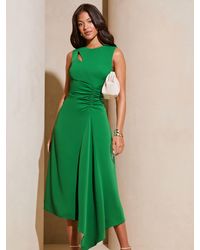 Lipsy - Ärmellos Asymmetrisches Midikleid Mit Rüschen Vorne38 - Lyst