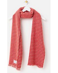 Oliver Bonas - Cream Checked Textured Midweight Scarf - Lyst