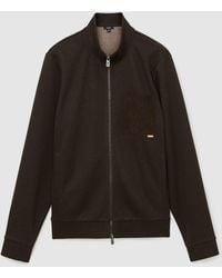 Reiss - Herringbone Patch-Pocket Zip-Through - Lyst