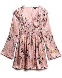 Superdry - Flare Sleeve Jacquard Mini Dress - Lyst