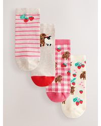 Next - Strawberries Hamish The Highland Cow Stripe Trainer Socks 4 Pack - Lyst