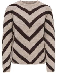 ONLY - Chevron Stripe Crew Neck Pullover Jumper - Lyst