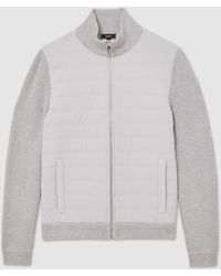 Reiss - Townsend Quilted Rib-Knit Funnel-Neck Jacket - Lyst